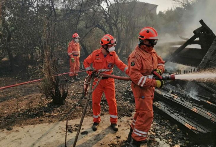Греция охвачена огнем. В борьбе со стихией принимает участие кипрская команда из 40 человек 