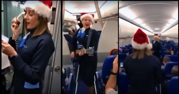 Кипрские стюардессы спели пассажирам рождественскую песенку (видео)