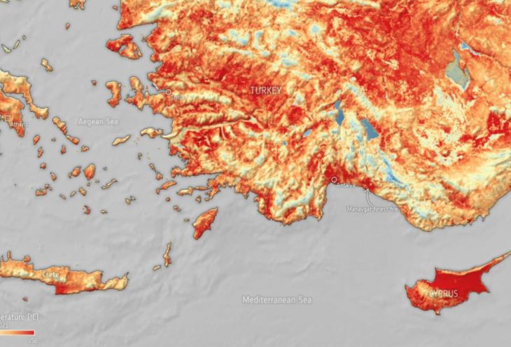 Насколько горяча земная поверхность на Кипре? До +50 градусов
