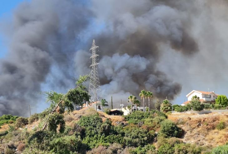 Пожар в Лимассоле: пламя приближается к жилому массиву